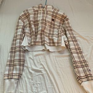 Champion plaid cropped hoodie